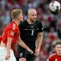 COPENHAGEN,DENMARK,13.JUN.22 - SOCCER - UEFA Nations League, OEFB international match, Denmark vs Austria. Image shows Nicolai Boilesen (DEN) and Gernot Trauner (AUT).
Photo: GEPA pictures/ Johannes Friedl