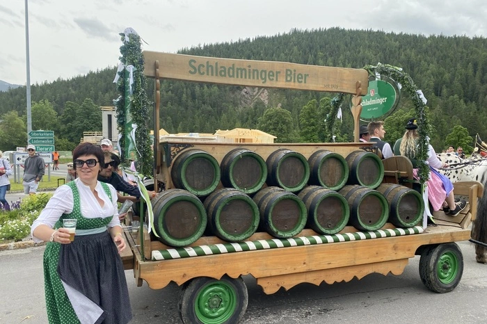 Der Wagen der Brauerei Schladming begeisterte mit Freibier