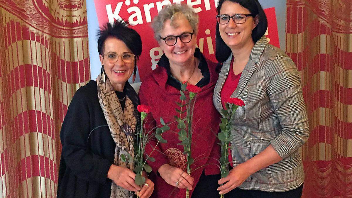 Ana Blatnik, Glanznig-Zimmermann und Sara Schaar (von links)