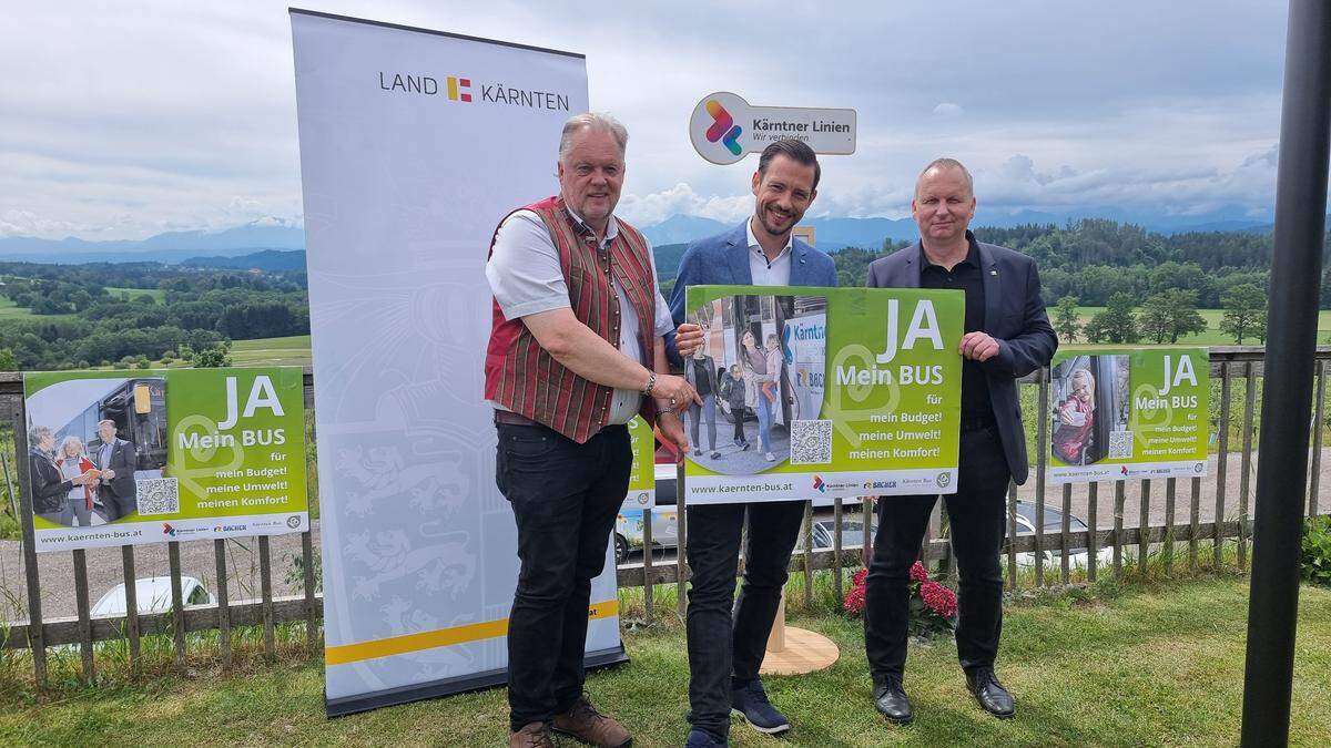 Bürgermeister Martin Treffner, Landesrat Sebastian Schuschnig und Geschäftsführer Martin Bacher 