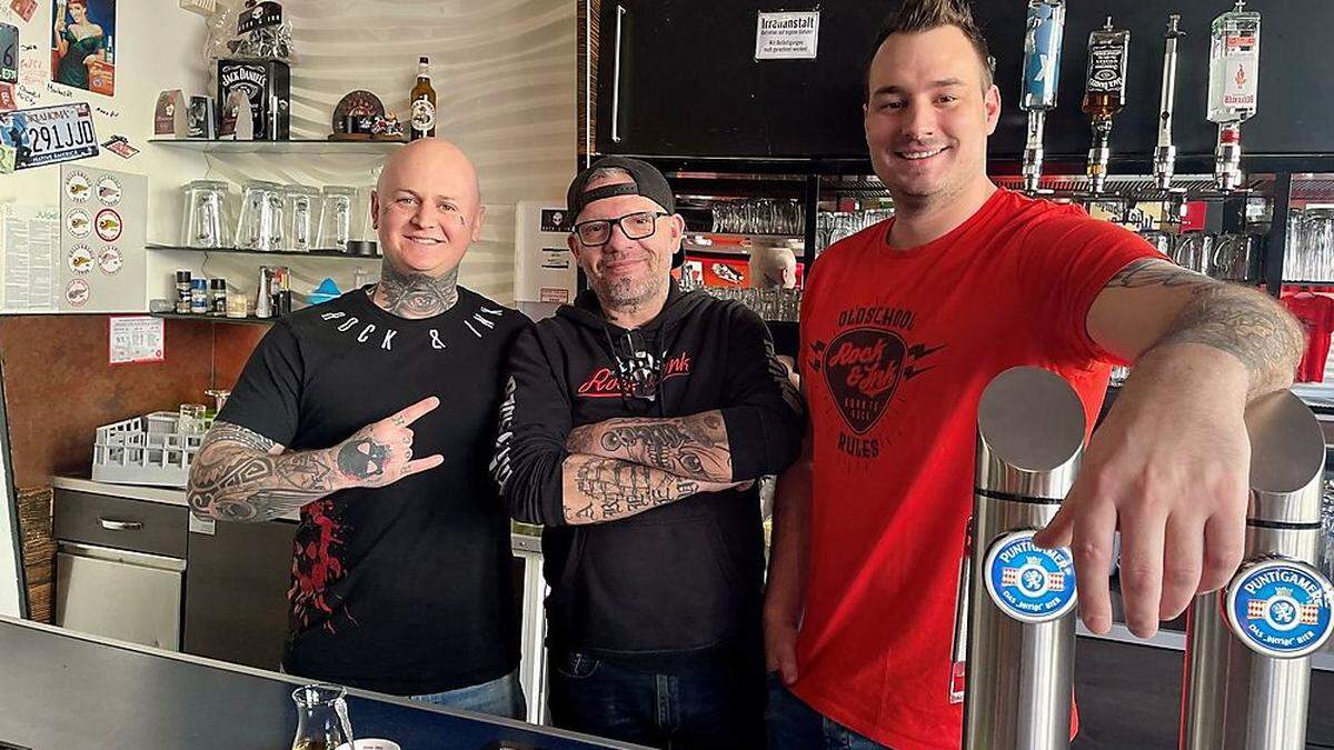 Die drei Geschäftspartner von Rock&Ink: Christian Painsi, Tom Tosa und Manuel Marx 