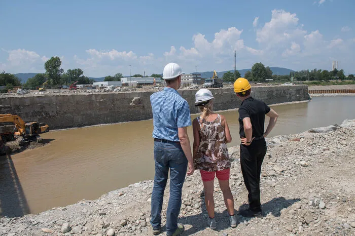 500 Meter lang wurde diese Umleitung im Bereich der Olympiawiese südlich der Seifenfabrik gegraben.