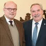 Tunnelforscher Robert Galler (l.) beim Brucker Bürgermeister Hans Straßegger