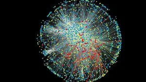 Diese Computersimulation zeigt das komplexe Netzwerk von Wechselwirkungen zwischen Proteinen, die Wanker erforscht