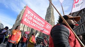 Die Handelsbeschäftigten demonstrierten bereits in Wien | Die Handelsbeschäftigten demonstrierten bereits in Wien