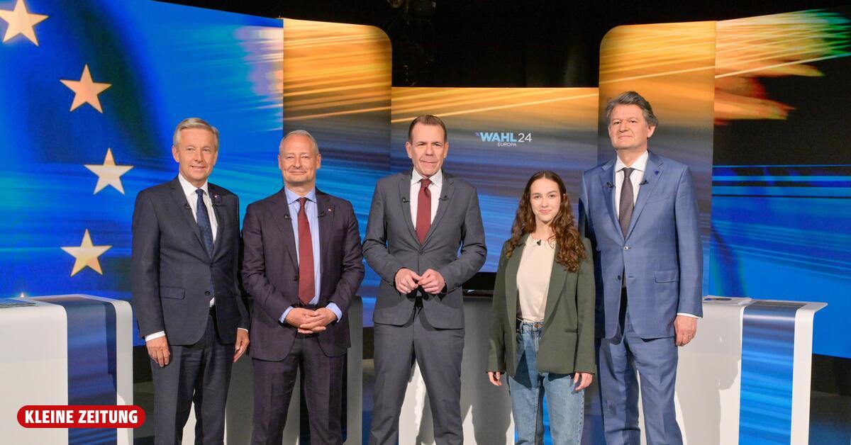 Letzte Debatte vor EU-Wahl:ORF-Elefantenrunde: Vilimsky gegen alle