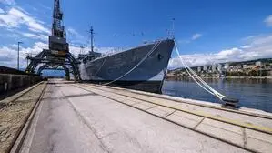 Die Galeb, die ehemalige Staatsjacht Titos, liegt im Hafen von Rijeka.