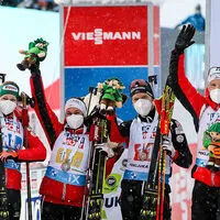 Hauser, Zdouc, Komatz und Eder bei der Siegerehrung