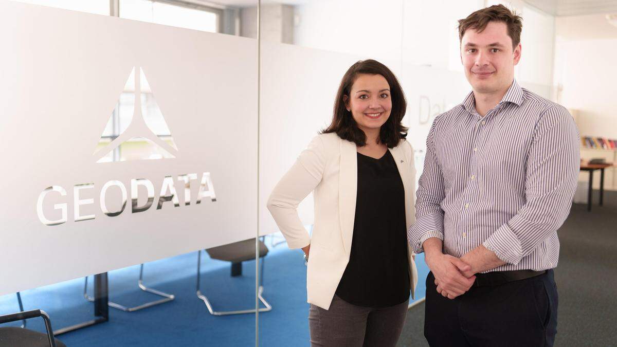 Hella Riedl-Rabensteiner und Maximilian Krieger sind seit Herbst 2023 die Geschäftsführer des Geodata-Standortes in Graz