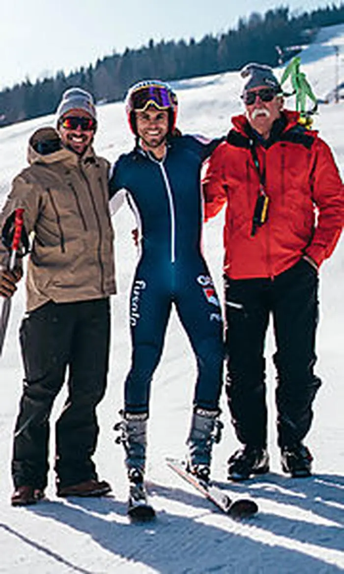 Marcel Hirscher, Charlie Raposo und Ferdinand Hirscher 