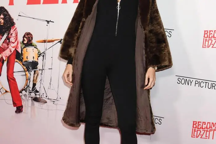 HOLLYWOOD, CA - JANUARY 27: Karen Connell at the LA premiere of Becoming Led Zeppelin on January 27, 2025 at the TCL Chinese Theatre in Hollywood, California. Copyright: xJeffreyxMayerx