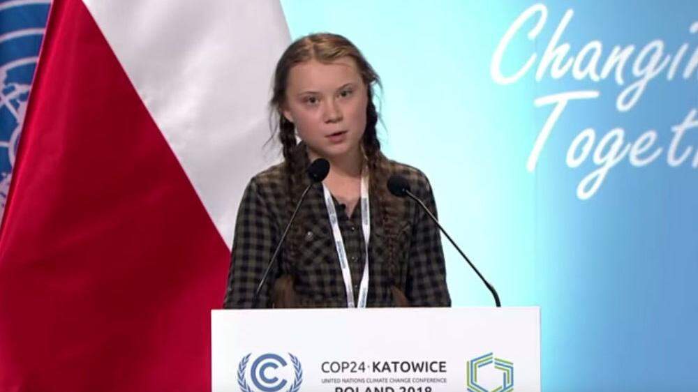 Greta Thunberg bei ihrer Rede auf der Klimakonferenz