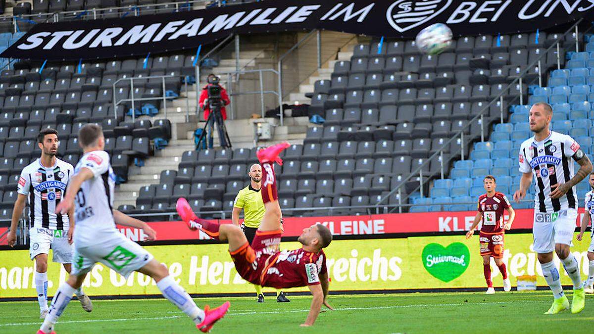 Shon Weissman traf per Fallrückzieher zum 1:0 für den WAC