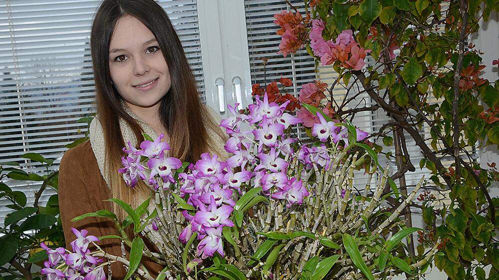 600 Orchideen betreut Julia Berger derzeit mit ihren Großeltern, die ihr das Interesse „eingepflanzt“ haben