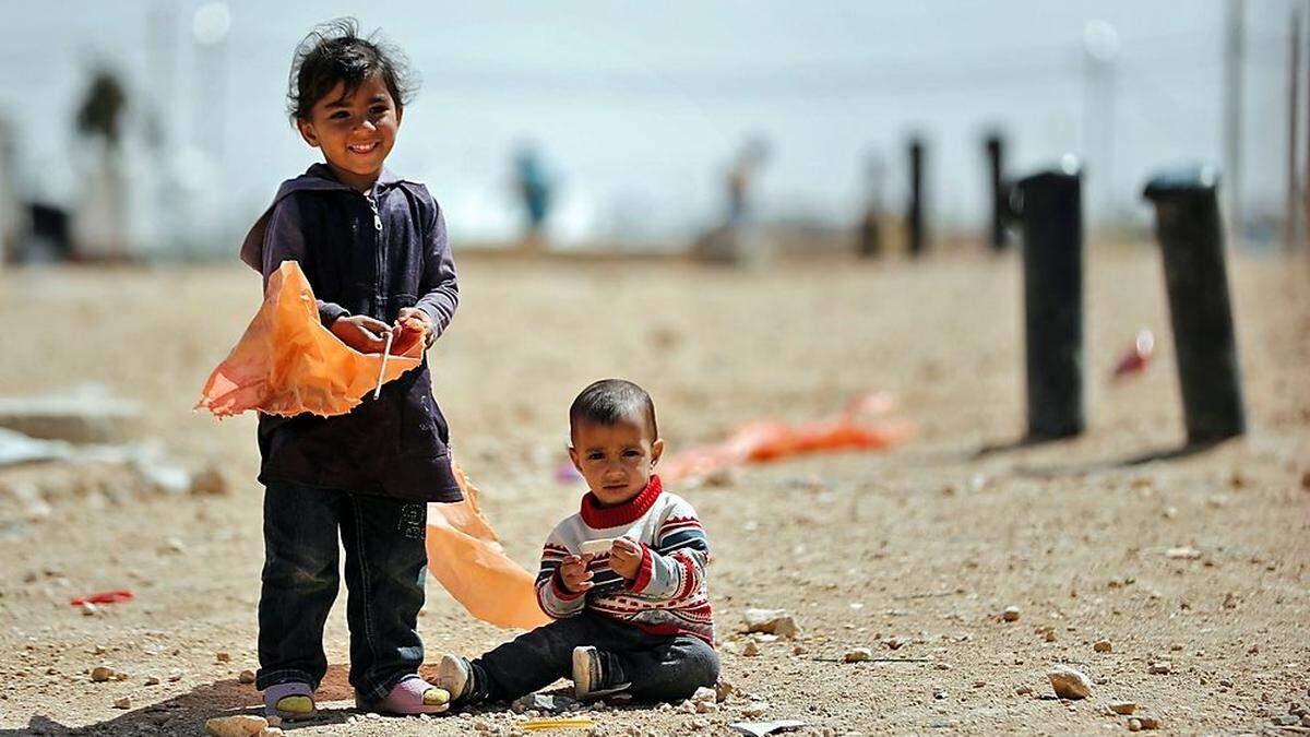 Syrische Flüchtlinge in einem Camp an der Grenze zu Jordanien