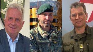 Bürgermeister Karl Fadinger, Kommandant Markus Schwaiger und Dietmar Deutsch vom Militärkommando Steiermark