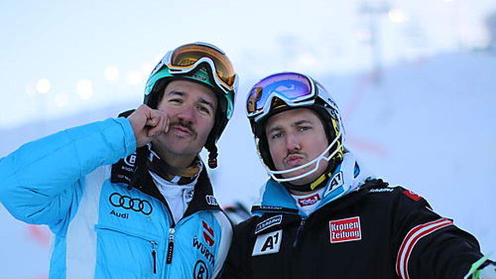 Marcel Hirscher (rechts) und Felix Neureuther tragen für die Aktion "Movember" derzeit einen schicken Oberlippenbart
