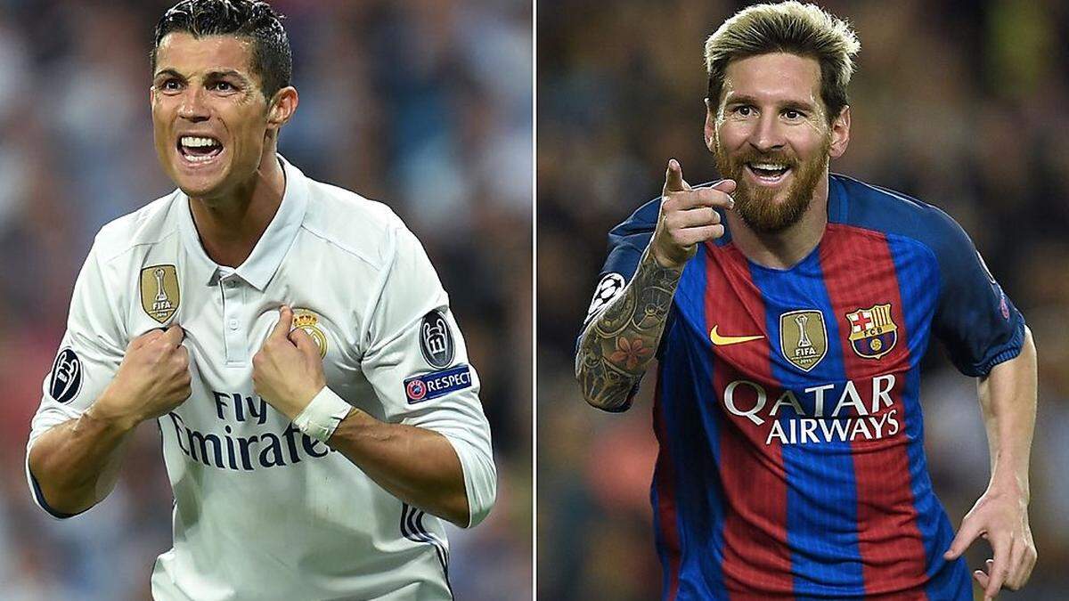 Real gegen Barcelona, das heißt vor allem Ronaldo (links) gegen Messi