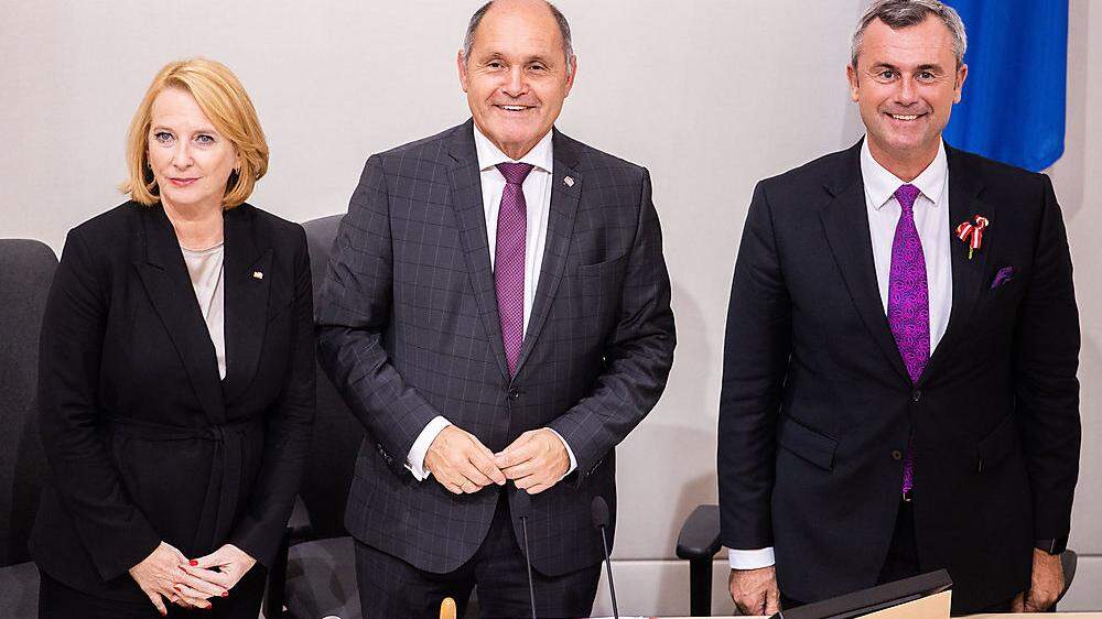 Die drei Nationalratspräsidenten Bures (SPÖ), Sobotka (ÖVP) und Hofer (FPÖ).