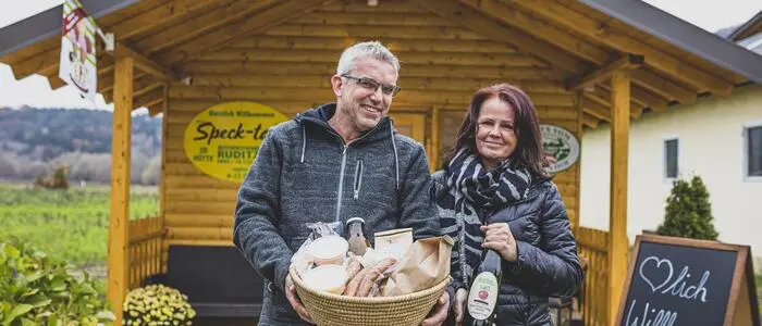 Romana und Fritz Ruditz gaben die Buschenschenke auf, den Hofladen betreiben sie weiter
