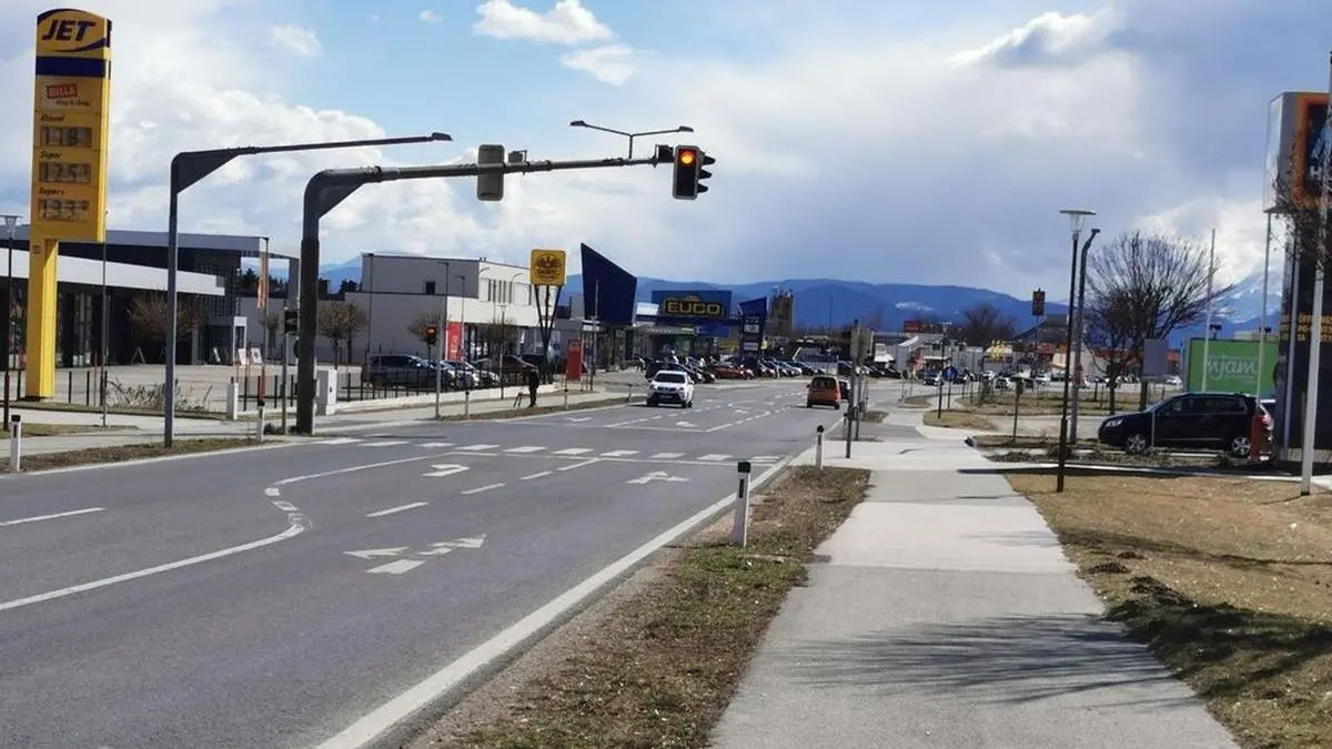 Die Kreuzung in Wolfsberg, an welcher der Unfall geschah