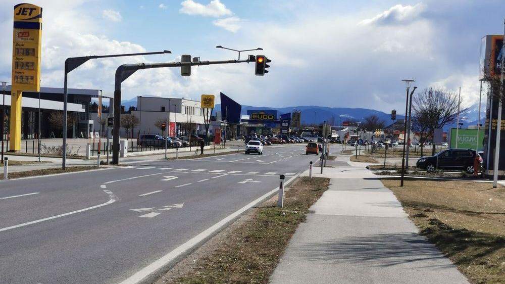 Die Kreuzung in Wolfsberg, an welcher der Unfall geschah