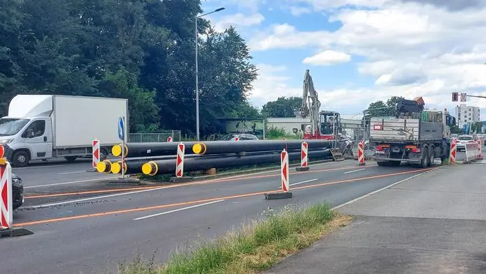 Fernwärmebaustelle in der Puntigamer Straße in Graz
