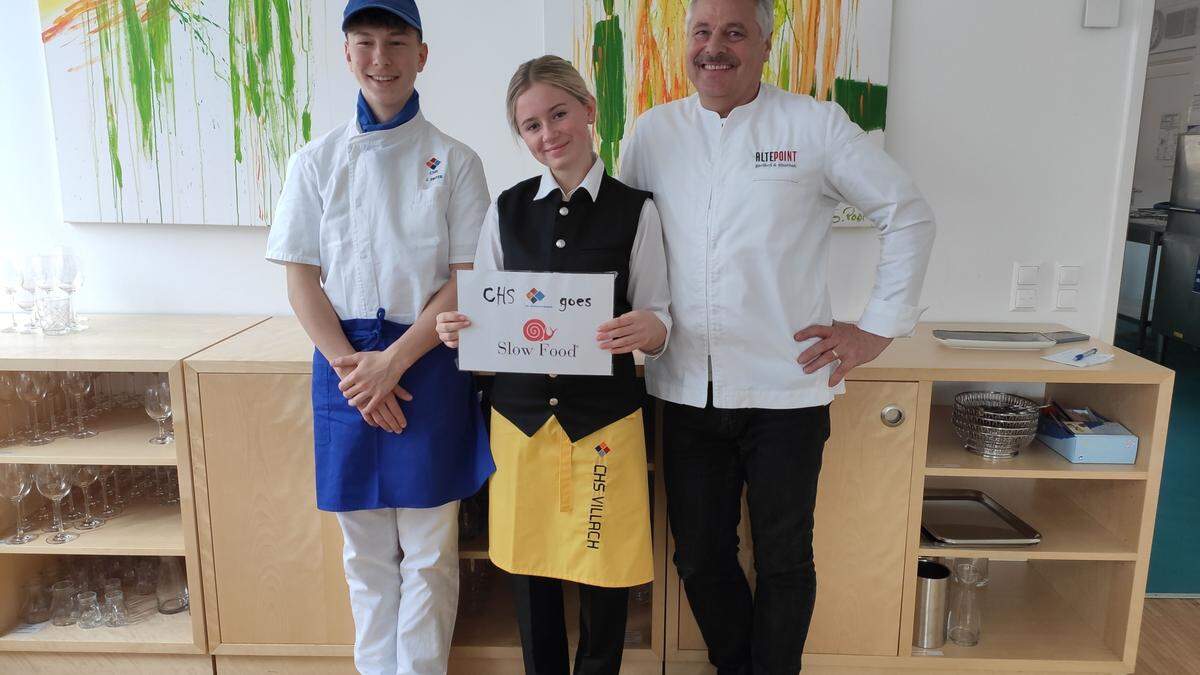 Haubenkoch Trügler setzt mit den Schülern des CHS ganz auf Slowfood