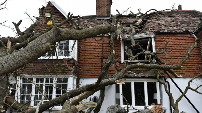In England verursachte Sturm "Eunice" große Schäden.