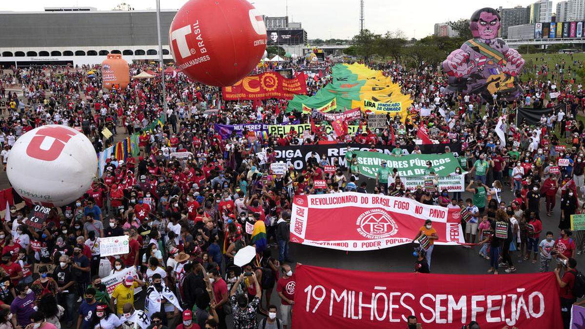 Demonstranten in Brasilia 