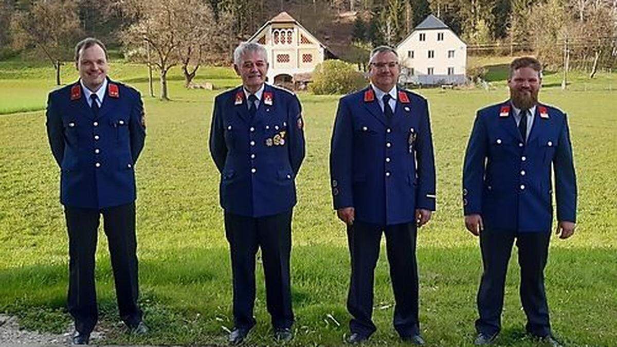 Lorenz Hafner, Josef Tomic, Anton Jop und Johannes Tomitz (von links) 