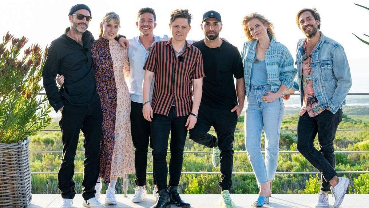 Das Team der 7. Staffel: Jan Plewka, LEA, Nico Santos, Michael Patrick Kelly, MoTrip, Ilse DeLange, Max Giesinger (von links)