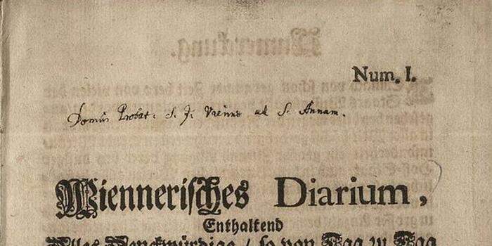 Die erste Ausgabe der "Wiener Zeitung" erschien am 8. August 1703