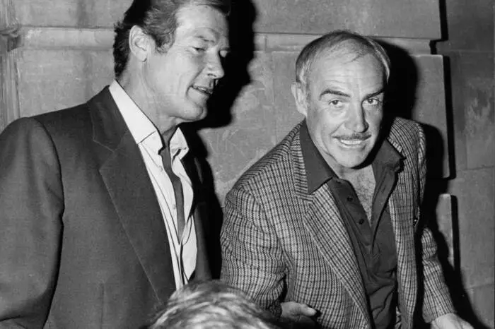 Sirs unter sich: Sean Connery mit dem anderen besten Bond aller Zeiten: Roger Moore.