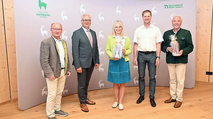 Nationalpark-Direktor Peter Rupitsch, Landtagspräsident  Reinhart Rohr, Präsidentin  Martina Hörmer, Bürgermeister Heiligenblut Martin Lackner und Karl Gollegger
