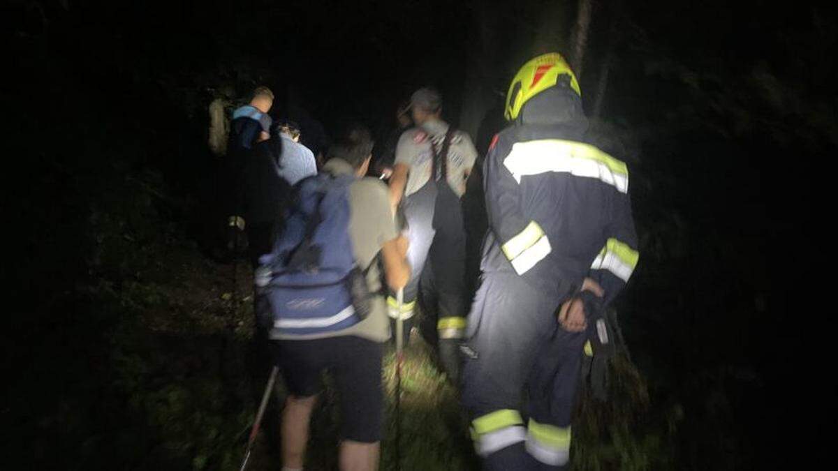 Die Feuerwehr Leutschach konnte die beiden Wanderinnen in der Klamm rasch finden