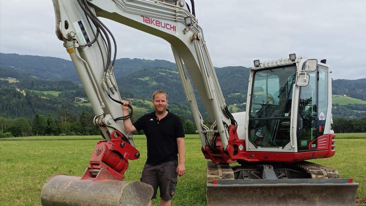 Oliver Gonzi machte sich selbstständig. Er kann auf Baustellen vom Unteren Lavanttal bis zum Klopeiner See tätig sein