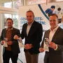 FPÖ-Landtagsabgeordneter und Gesundheitssprecher Marco Triller, Landesparteiobmann Mario Kunasek und Bezirksobmann Patrick Derler