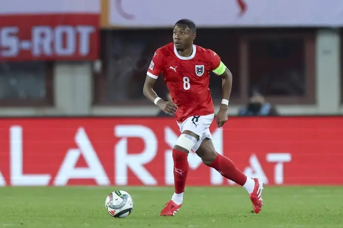 David Alaba Austria kontrolliert den Ball, UEFA Nations League 2024/25 League A/B Play-offs First Leg, Austria vs Serbia, Ernst-Happel-Stadion am 20. March 2025 in Wien, Österreich. Foto von Marco Steinbrenner/DeFodi Images David Alaba Austria controls the ball, UEFA Nations League 2024/25 League A/B Play-offs First Leg, Austria vs Serbia, Ernst-Happel-Stadion, March 20, 2025 in Vienna, Austria. Photo by Marco Steinbrenner/DeFodi Images *** David Alaba Austria controls the ball, UEFA Nations League 2024 25 League A B Play offs First Leg, Austria vs Serbia, Ernst Happel Stadion, March 20, 2025 in Vienna, Austria Photo by Marco Steinbrenner DeFodi Images David Alaba Austria controls the ball, UEFA Nations League 2024 25 League A B Play offs First Leg, Austria vs Serbia, Ernst Happel Stadion, March 20, 2025 in Vienna, Austria Photo by Marco Steinbrenner DeFodi Images