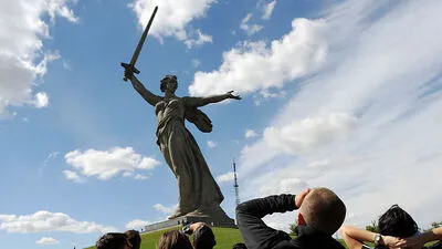 Die riesige "Mutter-Heimat"-Statue in Wolgograd