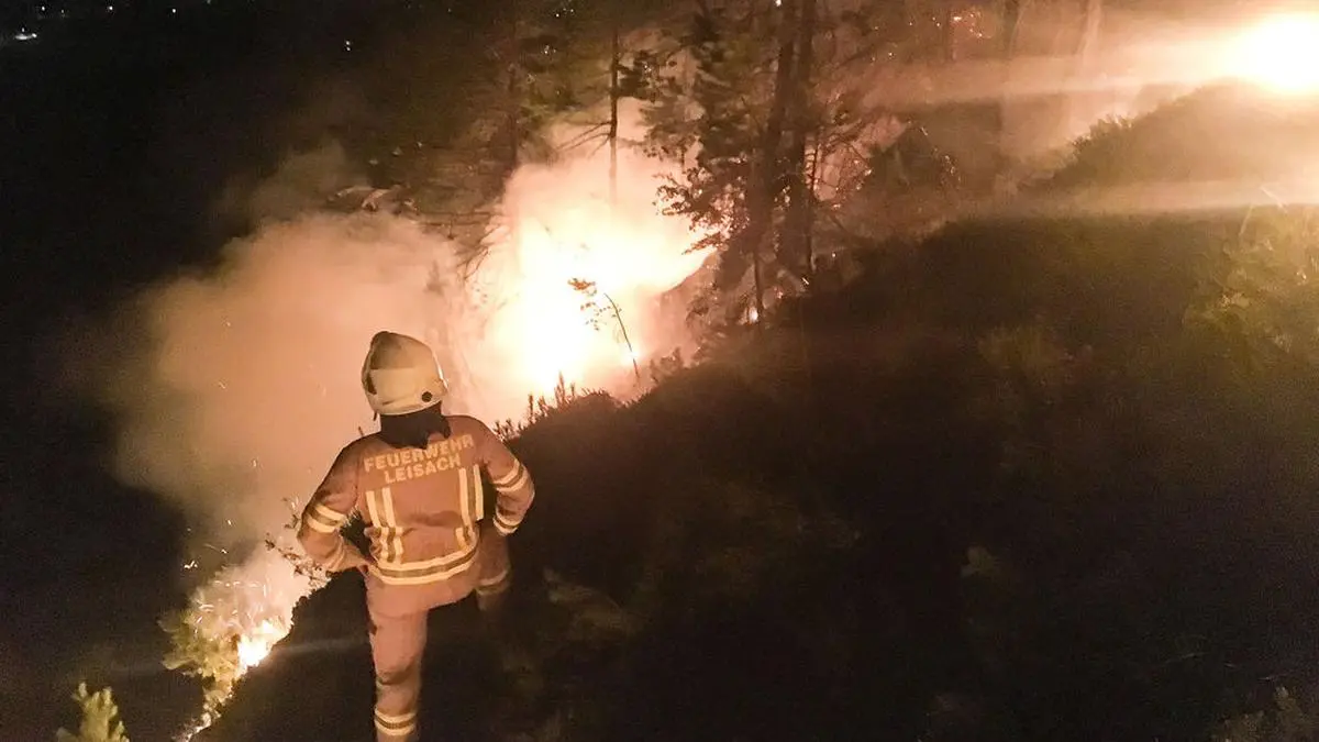 Am Herz-Jesu-Samstag im Jahr 2019, forderte ein Waldbrand in Amlach die Feuerwehren