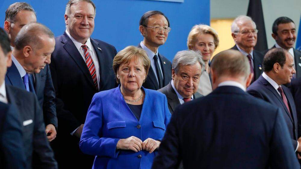 Die deutsche Kanzlerin Angela Merkel bei der Libyenkonferenz in Berlin