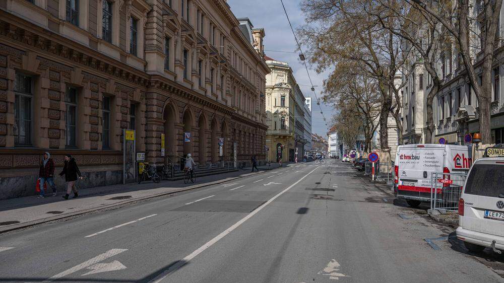 Die Neutorgasse in Graz wird für eine neue Tram-Strecke fast drei Jahre gesperrt