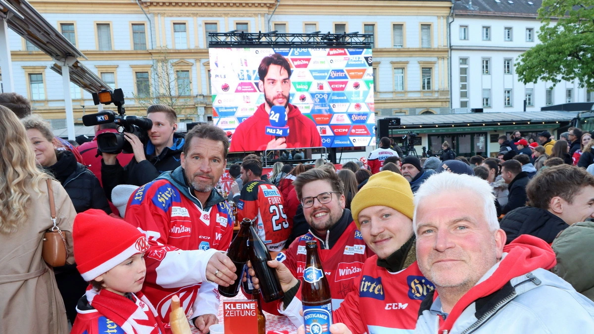 Public Viewing | Die Übertragung des Eishockey-Finales am Markt war im Vorjahr ein Erfolg