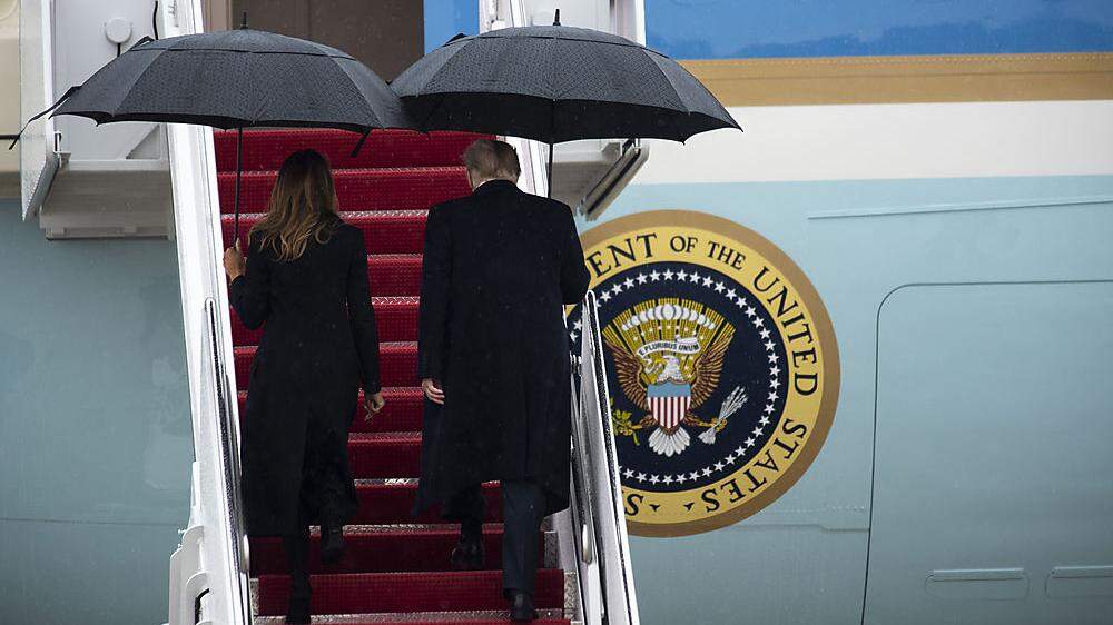 Melania und Donald Trump auf dem Weg zum Nato-Gipfel in London 
