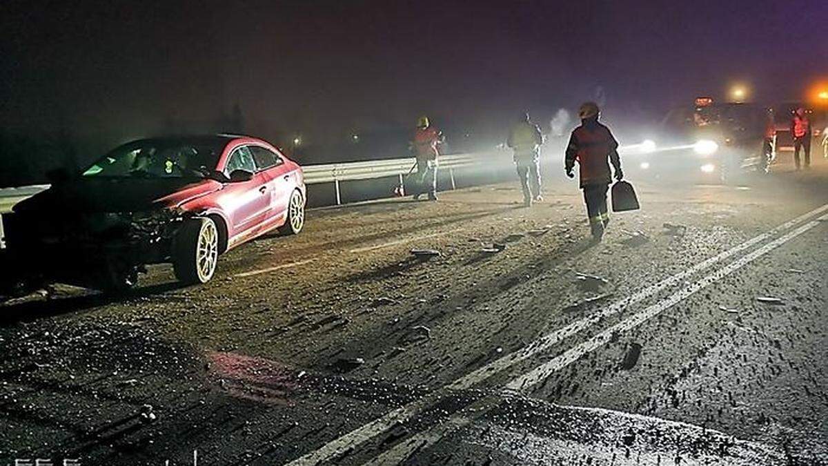 Blechschadenunfall auf der Gamsbachbrücke in Frauental