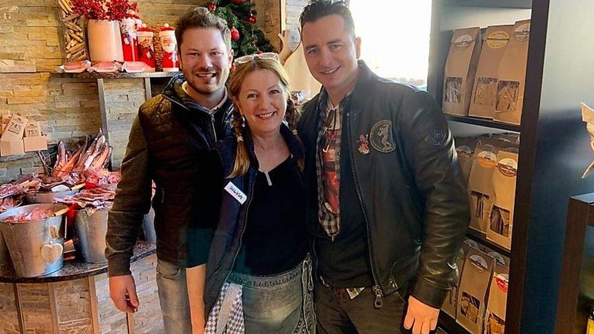 Florian Heitzmann, dessen Mutter Silvia Heitzmann und Volks-Rock'n'Roller Andreas Gabalier