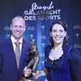 GRAZ,AUSTRIA,29.NOV.23 - VARIOUS SPORTS - Steirische Galanacht des Sports. Image shows sportsman of the year Michael Scheikl (AUT) with sportswoman of the year Katrin Ofner (AUT).
Photo: GEPA pictures/ Wolfgang Grebien