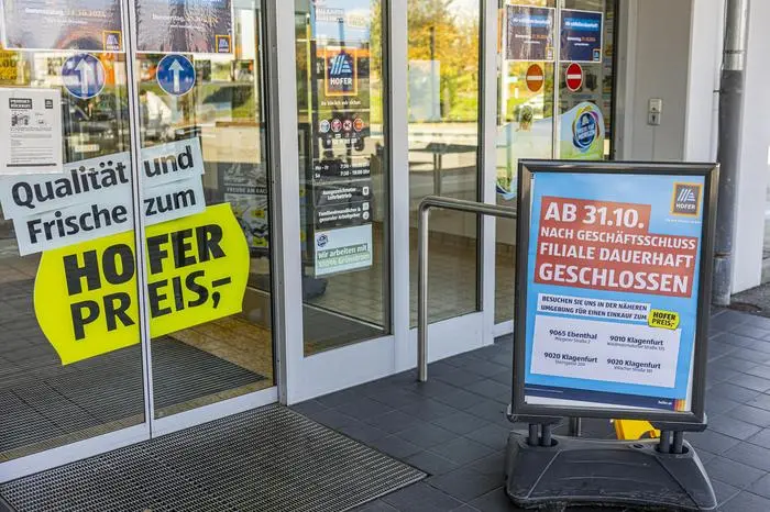 Schließung Hofer Filiale Stadlweg Südring Klagenfurt Oktober 2024