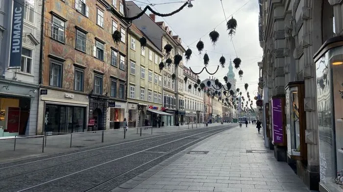 Die Herrengasse ist leerer als an anderen Wochentagen